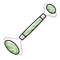 Jade massage green nephrite quartz roller icon illustration, facial gua sha stone massager, Acupuncture tool for face