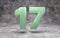 Jade number 17 on rocky backgrond