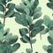 Jade Plant Leaf On Pastel Green Background. Infinite, Seamless Backgrounds. Generative AI