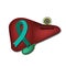 Jade ribbon on the liver. Hepatitis B virus. World Hepatitis Day. Vector illustration on isolated background.
