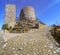 jadraque castle in guadalajara, located at the top of a steep hill with walls and difficult access, defensive fortress,