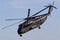 JAGEL, GERMANY - JUN 13, 2019: German Army Sikorsky CH-53 Stallion transport helicopter performing at the Tag der Bundeswehr