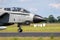 JAGEL, GERMANY - JUN 13, 2019: Italian Air Force Panavia Tornado bomber jet plane taxiing after landing on Jagel airbase