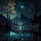 Jagged Illumination, A Mystical Mysticism Enigmatic Splendour Nightscape Fantasy, Made with Generative AI