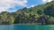 Jagged limestone rocks and beautiful landscape at Twin Lagoon, Coron, Palawan in Philippines