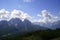 Jagged mountain and deep valley of the Monte piana