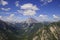 Jagged mountain and deep valley of the Monte piana