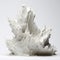 Jagged White Ceramic Sculpture With Fractalism And Vivid Energy Explosions