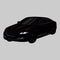 Jaguar car vector icon on a grey background. Black auto illustration isolated on grey. Sport automobile realistic style