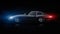 Jaguar E-Type side view lighting in the dark