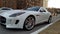 Jaguar F type white sports car