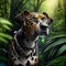 Jaguar in the jungle. 3D illustration. 3D CG. High resolution. Generative AI