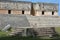 Jaguar throne and Governor\'s Palace in the foreground. Uxmal, Yu