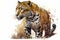 Jaguar watercolor predator animals wildlife.