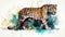 Jaguar watercolor predator animals wildlife