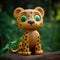 Jaguar Wooden Clay Figure With High Definition Details