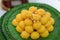 Jah Mong Kut - Egg Yolks Dumpling in Wheat Flour Crown - Thai traditional dessert