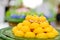 Jah Mong Kut - Egg Yolks Dumpling in Wheat Flour Crown - Thai traditional dessert