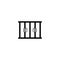 Jail bars icon. Prisoner hands holding prison bars. Isolated vector illustration.