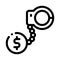 Jail or freedom for money bail icon vector outline illustration