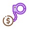 Jail or freedom for money bail icon vector outline illustration