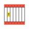 Jail or prison cell, flat design, pixel perfect police related i