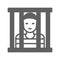 Jail, prisoner icon / gray color