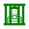 Jail, prisoner icon / green color