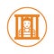 Jail, prisoner icon / orange color