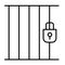 Jail thin line icon. Prison illustration isolated on white. Cell outline style design, designed for web and app. Eps 10.
