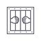 Jail vector line icon, sign, illustration on background, editable strokes