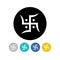 Jainism Hinduim Swastika sign icon, vector illustration