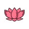 Jainism symbol, waterlily hand drawn lotus flower