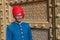 JAIPUR, INDIA - January, 27: Gate guard at City Palace on January, 27, 2013 in Jaipur, India