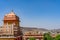 Jaipur, Rajasthan, India - April 23, 2018 : Beautiful view of Amber Sheesh Mahal Garden in Amber Fort