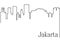 Jakarta city one line drawing abstract background