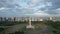Jakarta city skyline with iconic symbol likes National Monument Monas. Jakarta, Indonesia, January 2, 2022