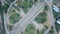 Jakarta, Indonesia - February 24, 2019 : Aerial view of Semanggi interchange with traffic jam along the Sudirman highway. Semanggi