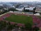 Jakarta. Indonesia. November 20 2020 : Aerial View - The largest stadium of Velodrome from drone. Indonesia