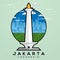 Jakarta Monas Flat Vector Design Illustration. National Monument of Indonesia the Landmark of Jakarta City