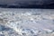 Jakobshavn Glacier also known as Ilulissat Glacier or Sermeq Kujalleq seen from an airplane