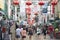 Jalan Petaling Chinatown, Kuala Lumpur, Malaysia: 31 March 2019: Entrance to the famous Petaling Street in Kuala Lumpur