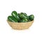 Jalapenos Chili Peppers in basket on white background