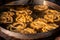 Jalebi Indian sweet dish being fried