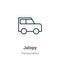 Jalopy outline vector icon. Thin line black jalopy icon, flat vector simple element illustration from editable transportation