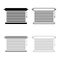 Jalousie Metal window jalousie for office Louvers icon outline set black grey color vector illustration flat style image
