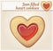 Jam filled heart cookies illustration. Vector icon