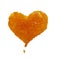 Jam,heart, love marmalade. Stain ,splash on a white background