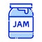 Jam, jar, food, berries fully editable vector icons