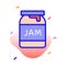 Jam, jar, food, berries fully editable vector icons